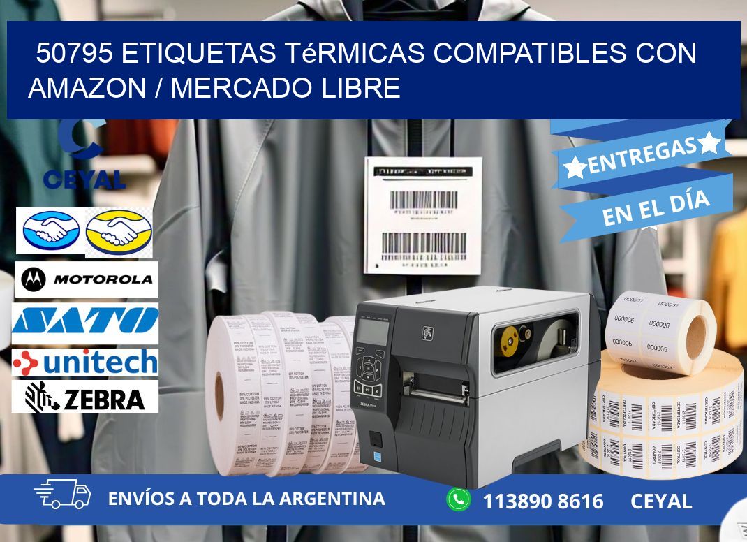 50795 etiquetas térmicas compatibles con Amazon / Mercado Libre