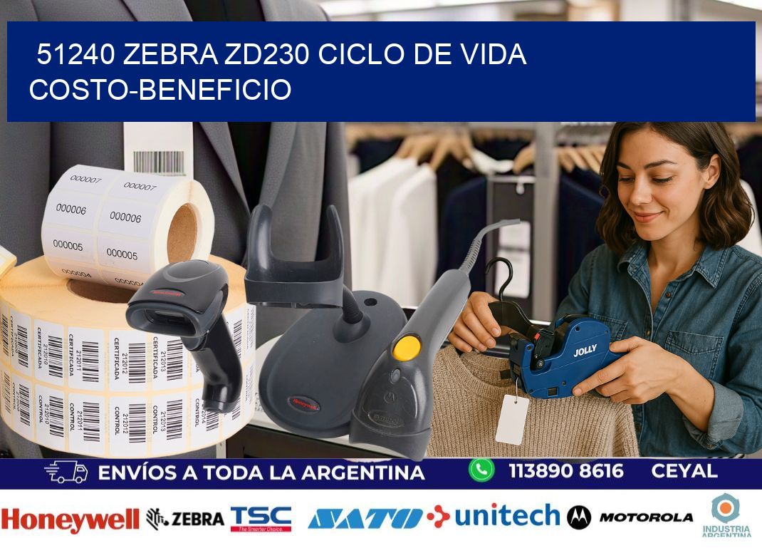 51240 Zebra ZD230 ciclo de vida costo-beneficio