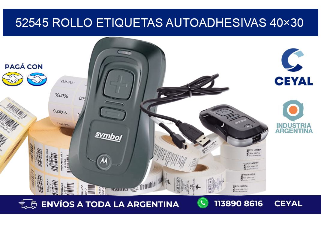 52545 Rollo Etiquetas autoadhesivas 40×30