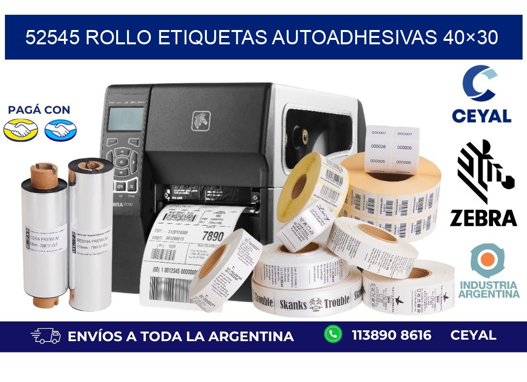 52545 Rollo Etiquetas autoadhesivas 40×30