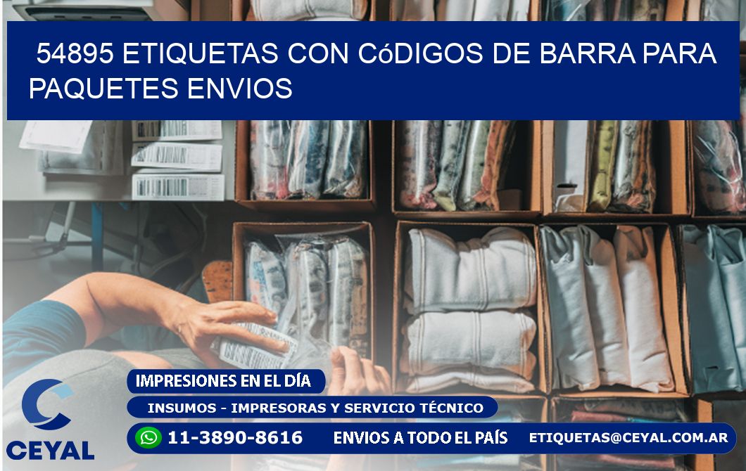 54895 etiquetas con códigos de barra para paquetes envios