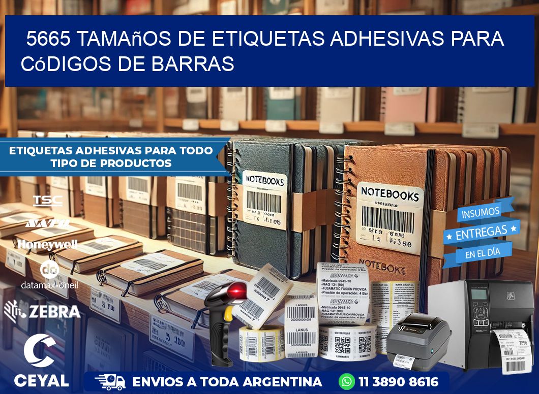 5665 Tamaños de etiquetas adhesivas para códigos de barras