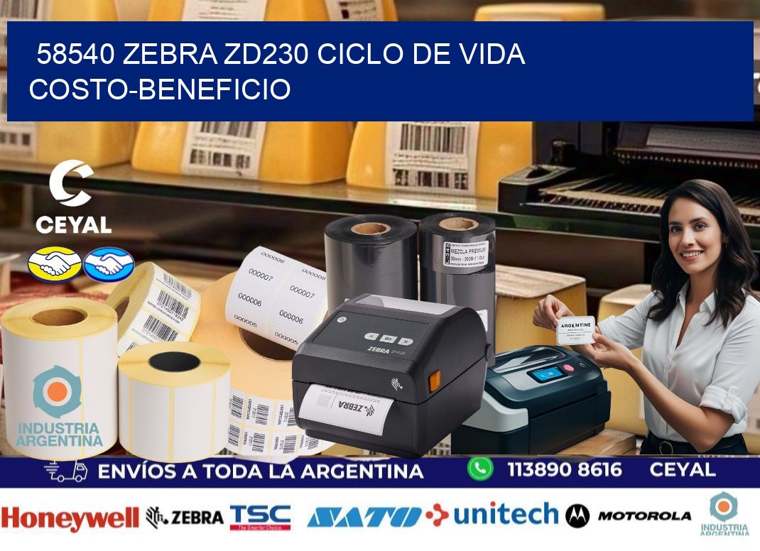 58540 Zebra ZD230 ciclo de vida costo-beneficio