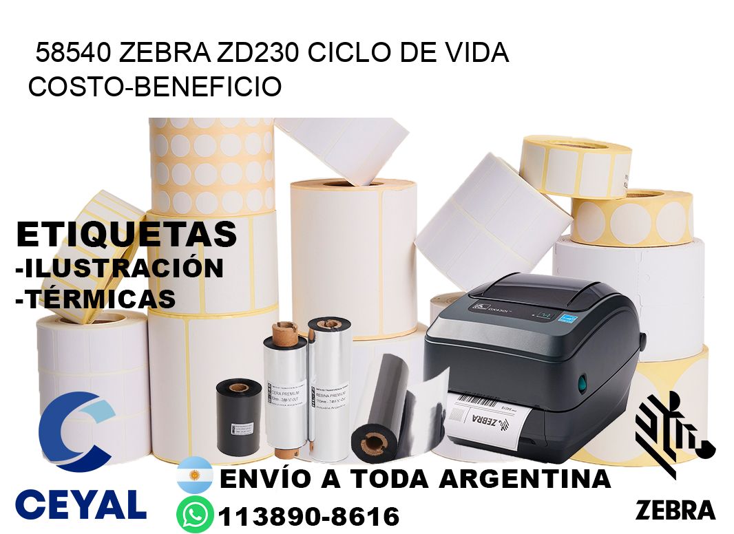 58540 Zebra ZD230 ciclo de vida costo-beneficio