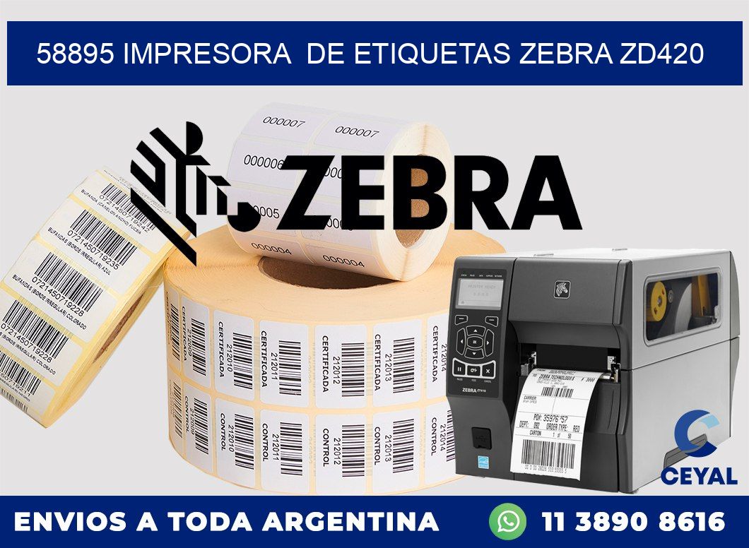58895 impresora de etiquetas Zebra ZD420