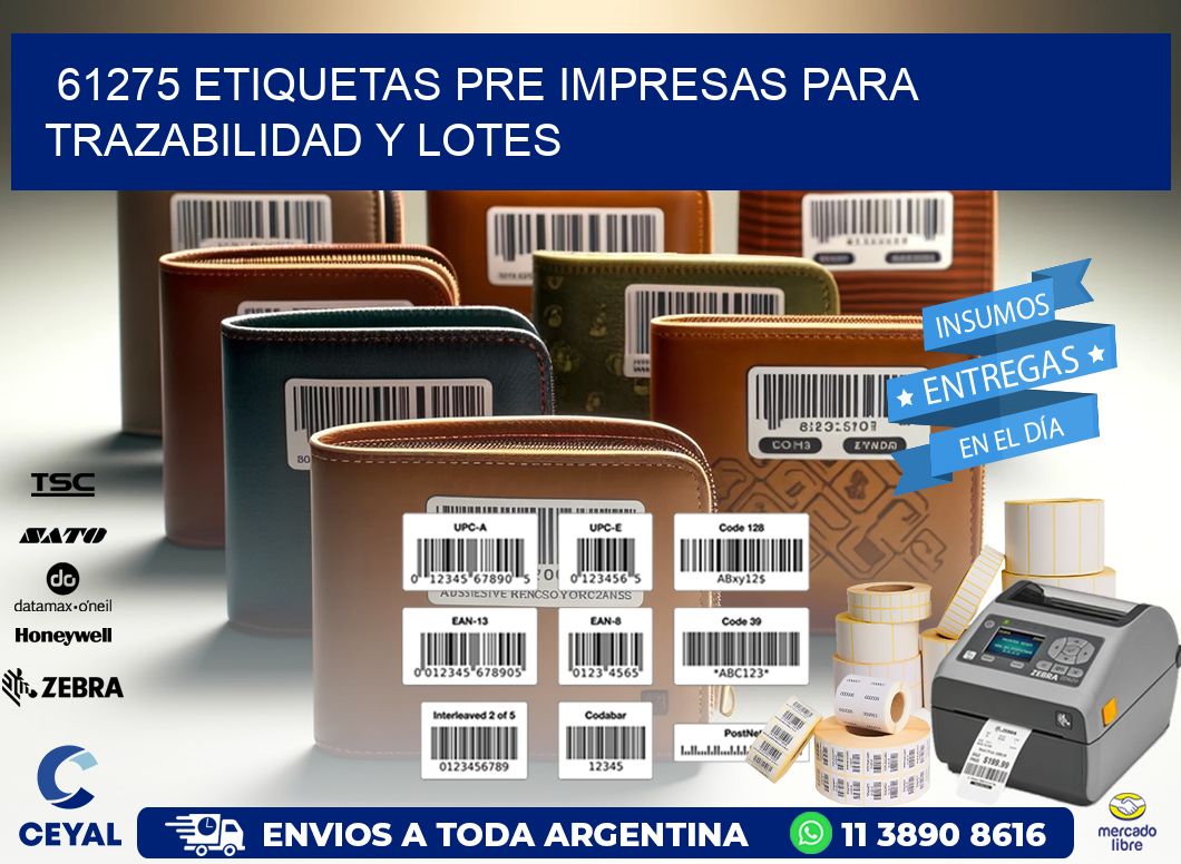 61275 etiquetas pre impresas para trazabilidad y lotes
