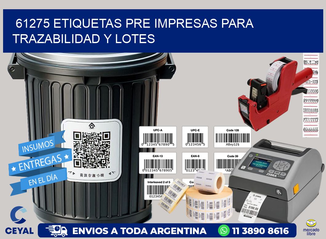 61275 etiquetas pre impresas para trazabilidad y lotes