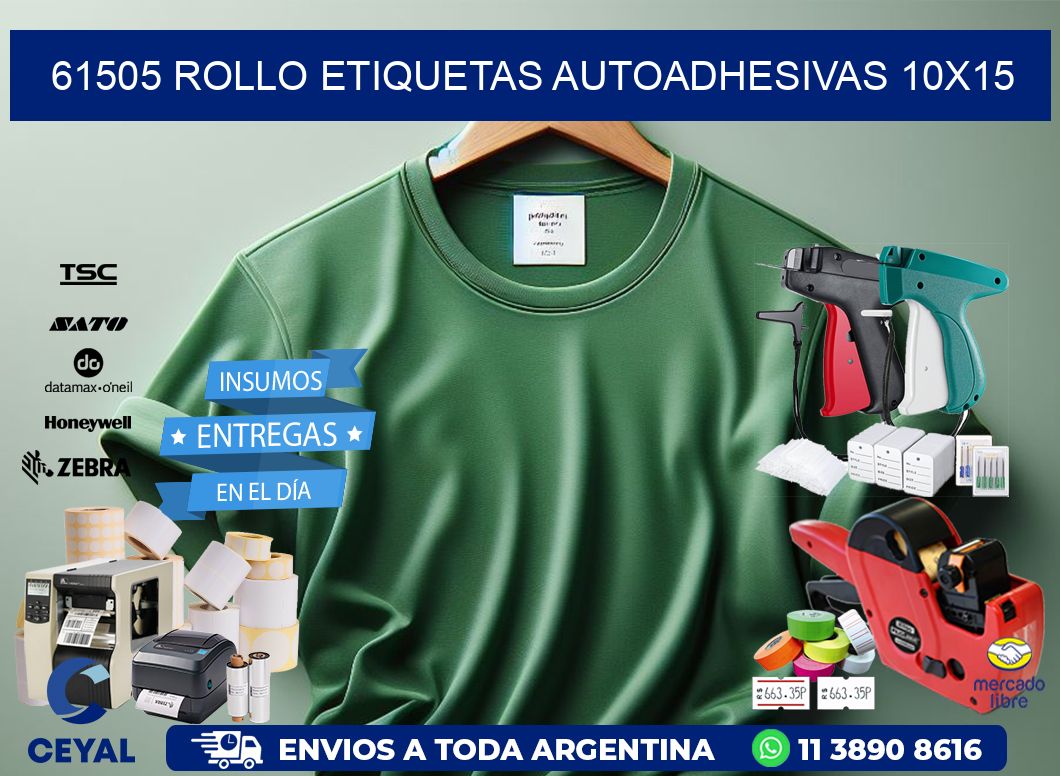 61505 Rollo Etiquetas autoadhesivas 10x15