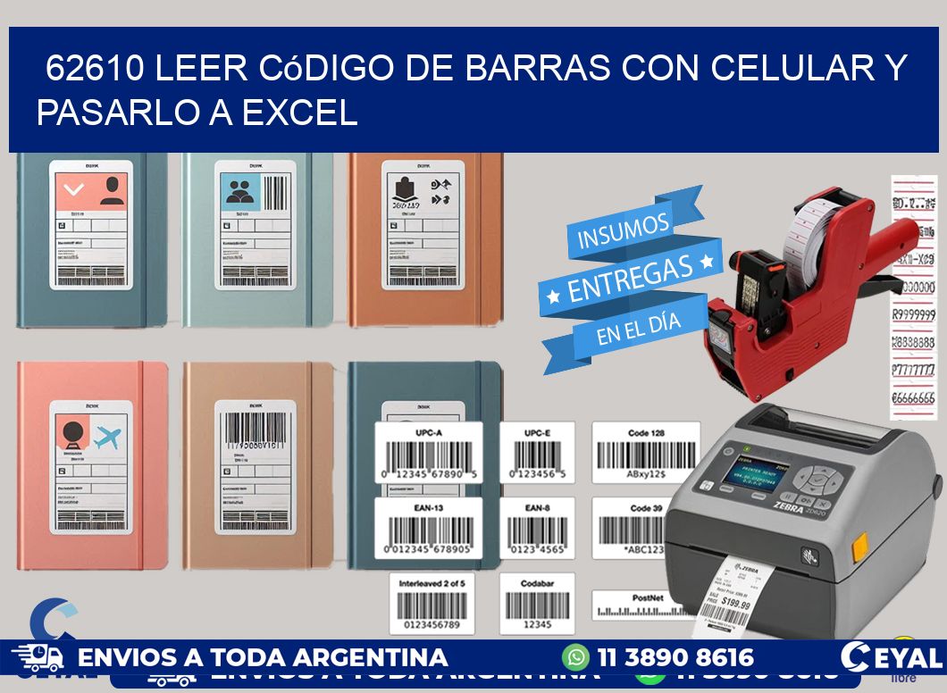 62610 Leer código de barras con celular y pasarlo a Excel