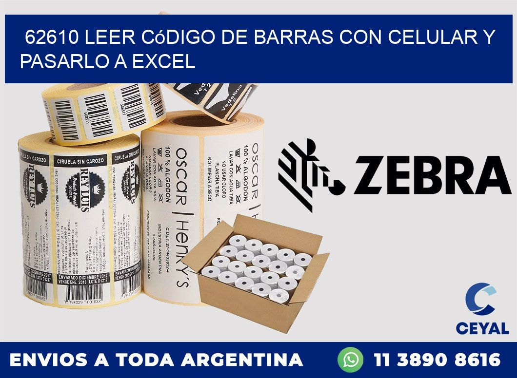 62610 Leer código de barras con celular y pasarlo a Excel