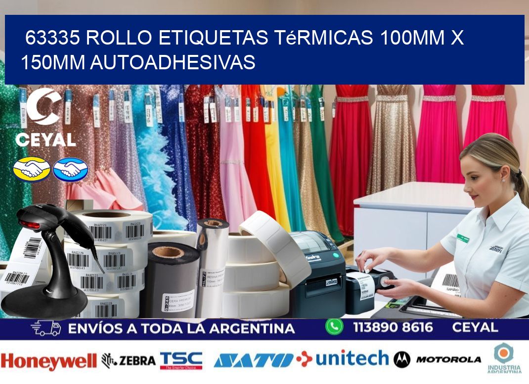 63335 Rollo Etiquetas Térmicas 100mm X 150mm Autoadhesivas