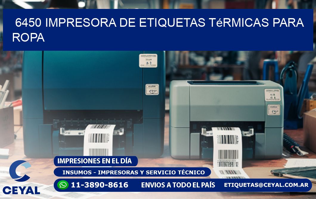 6450 impresora de etiquetas térmicas para ropa