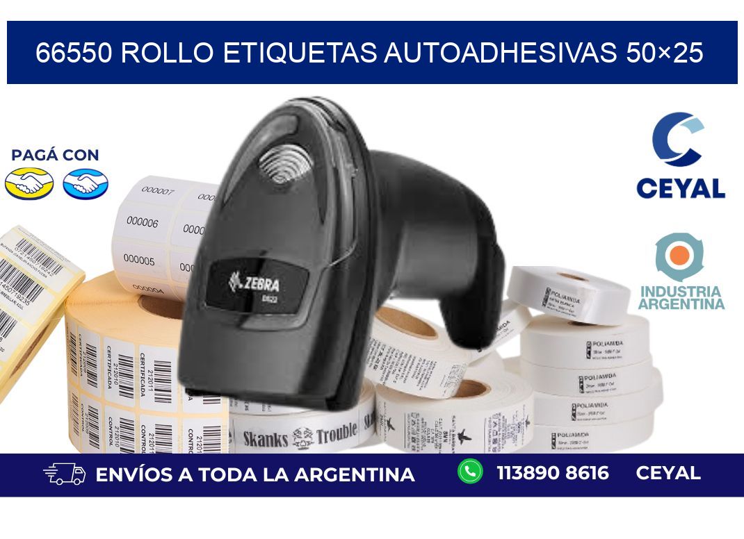 66550 Rollo Etiquetas autoadhesivas 50×25