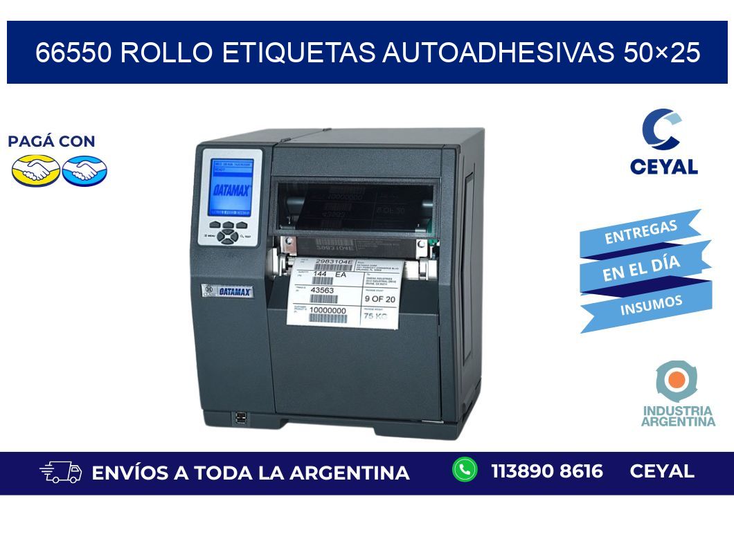 66550 Rollo Etiquetas autoadhesivas 50×25