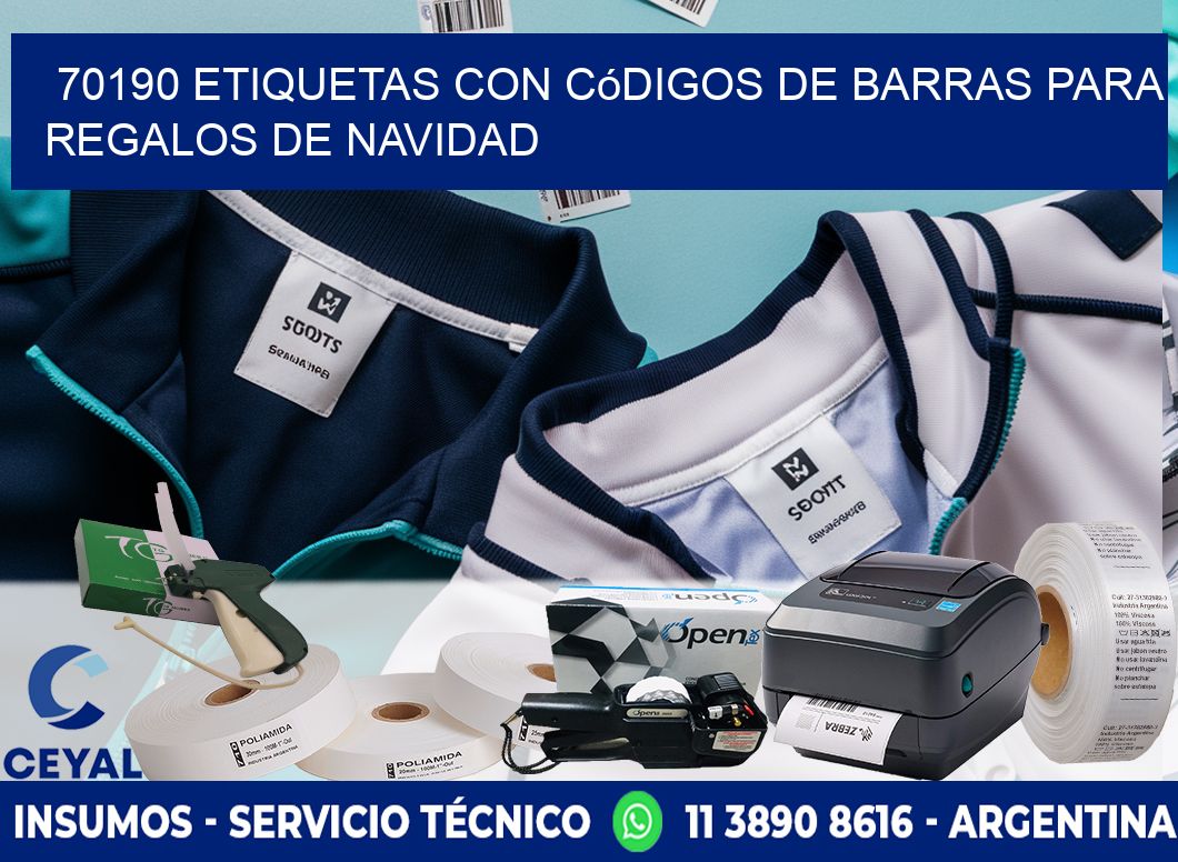 70190 etiquetas con códigos de barras para regalos de navidad