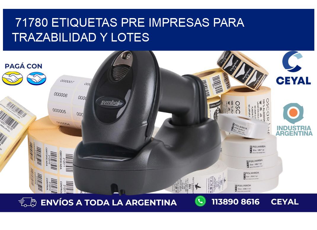 71780 etiquetas pre impresas para trazabilidad y lotes