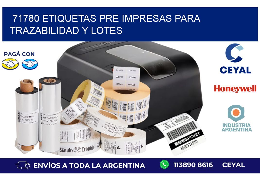71780 etiquetas pre impresas para trazabilidad y lotes