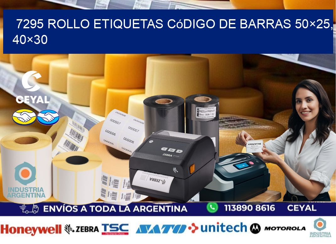7295 rollo etiquetas código de barras 50×25, 40×30