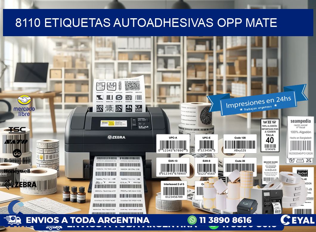 8110 etiquetas autoadhesivas Opp Mate