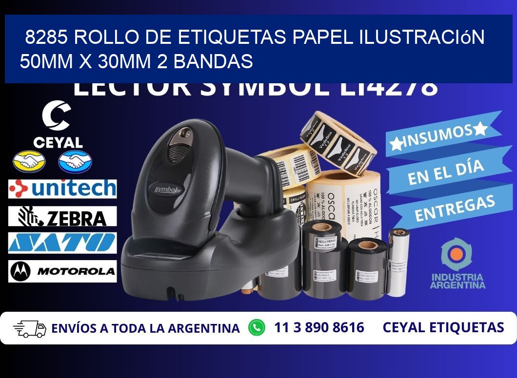 8285 Rollo de Etiquetas Papel Ilustración 50mm x 30mm 2 Bandas