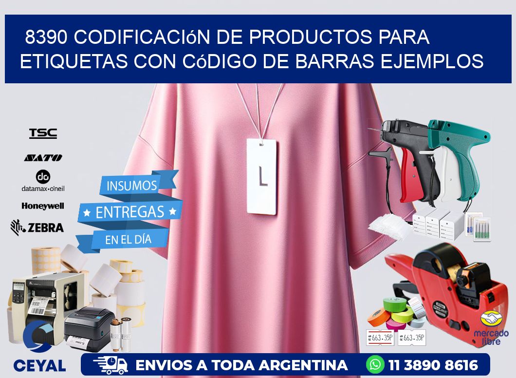 8390 Codificación de productos para etiquetas con código de barras ejemplos