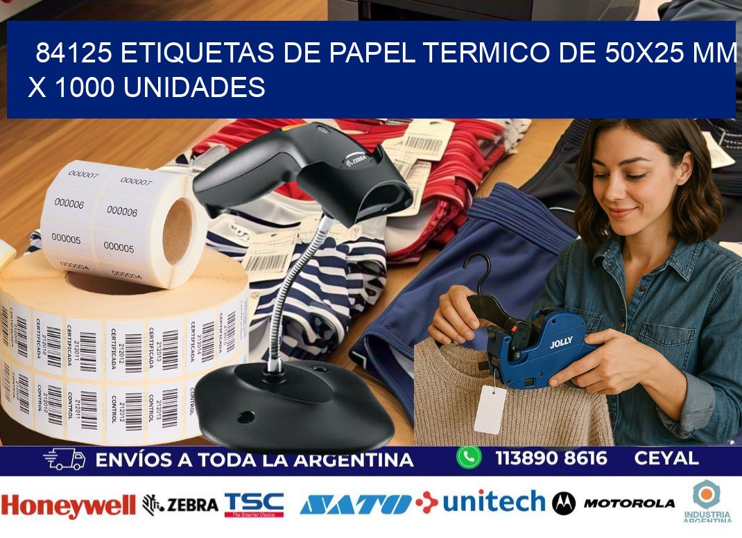 84125 Etiquetas De Papel Termico De 50x25 Mm X 1000 Unidades