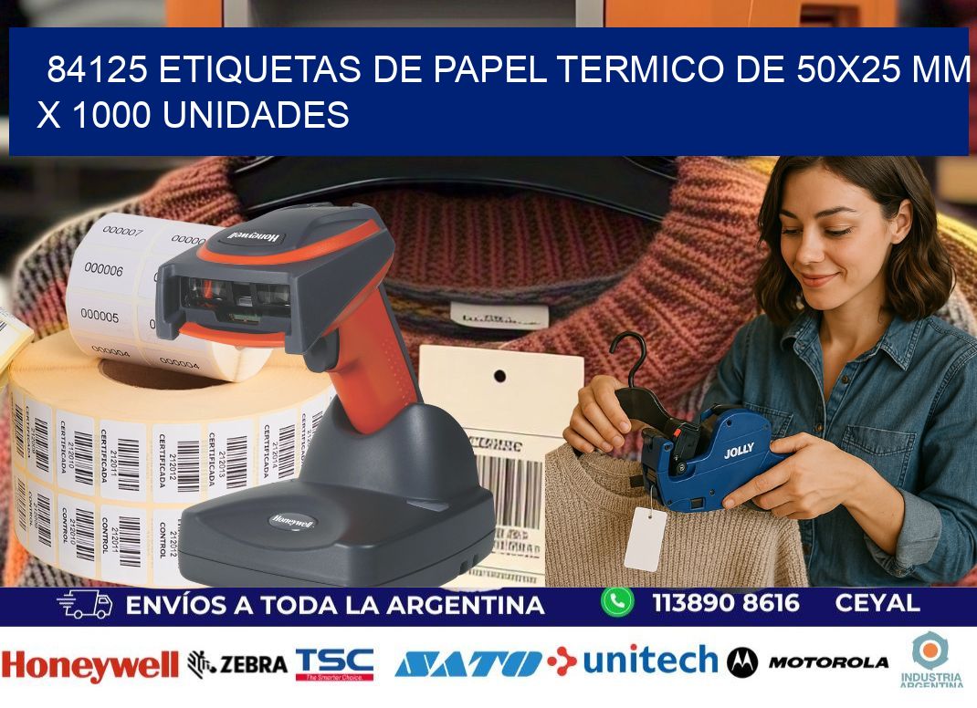 84125 Etiquetas De Papel Termico De 50x25 Mm X 1000 Unidades
