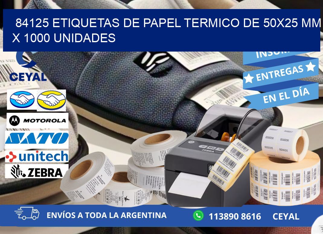 84125 Etiquetas De Papel Termico De 50x25 Mm X 1000 Unidades