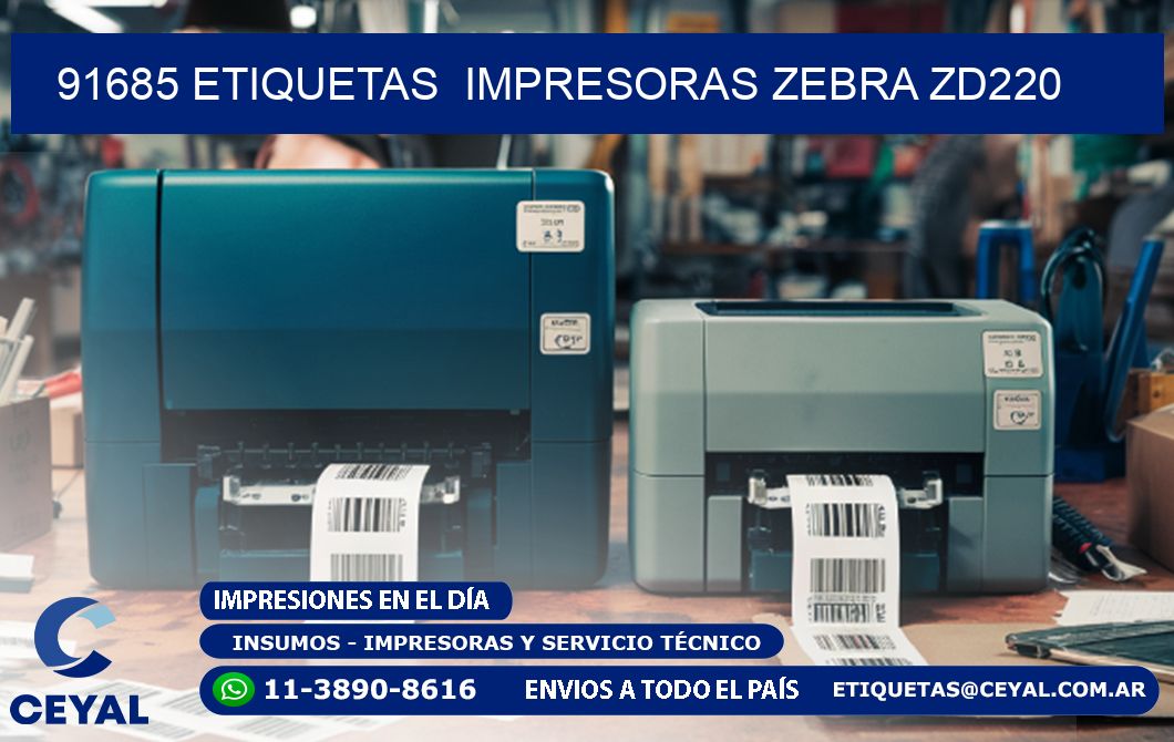 91685 etiquetas impresoras zebra zd220