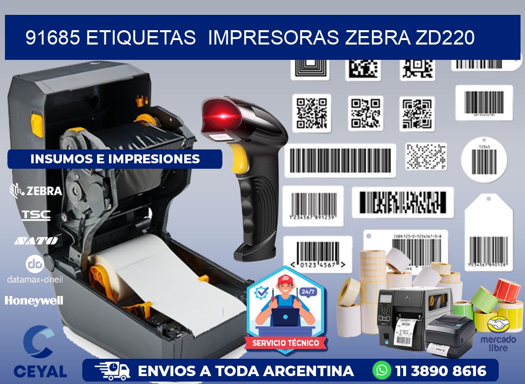 91685 etiquetas impresoras zebra zd220