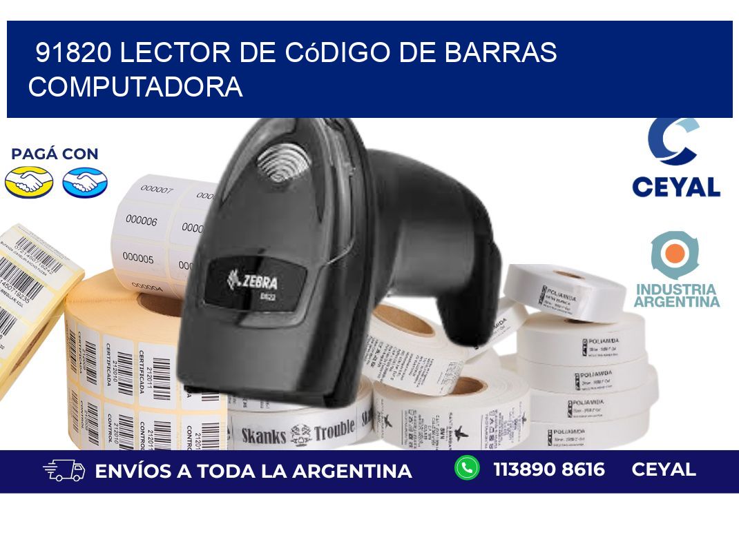 91820 Lector de código de barras computadora
