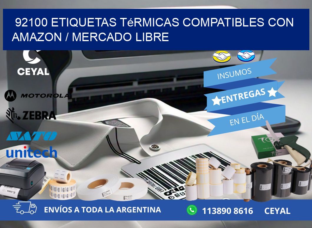 92100 etiquetas térmicas compatibles con Amazon / Mercado Libre