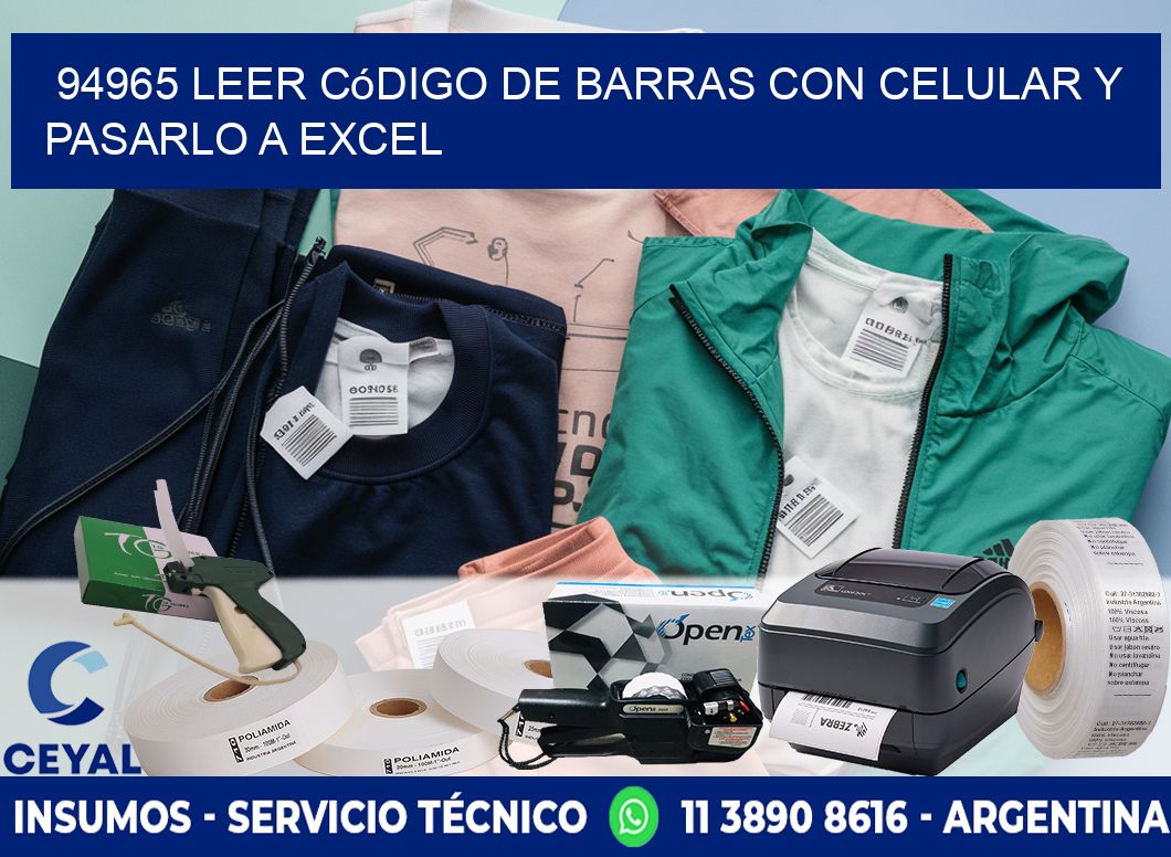 94965 Leer código de barras con celular y pasarlo a Excel