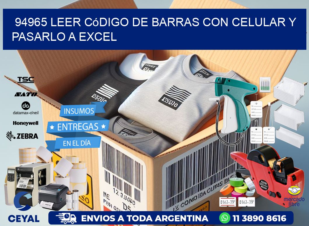 94965 Leer código de barras con celular y pasarlo a Excel