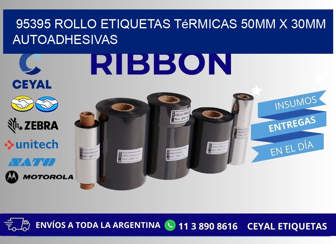 95395 Rollo Etiquetas Térmicas 50mm X 30mm Autoadhesivas