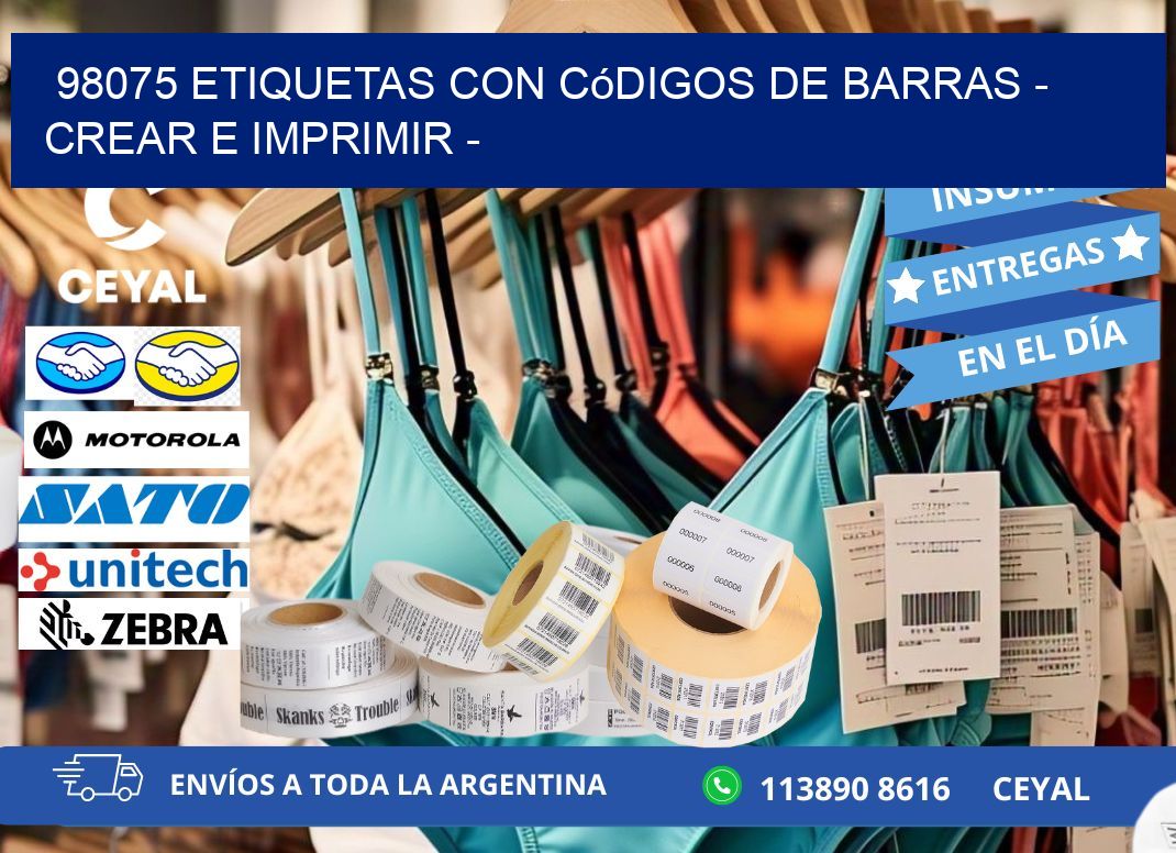 98075 etiquetas con códigos de barras - Crear e imprimir -