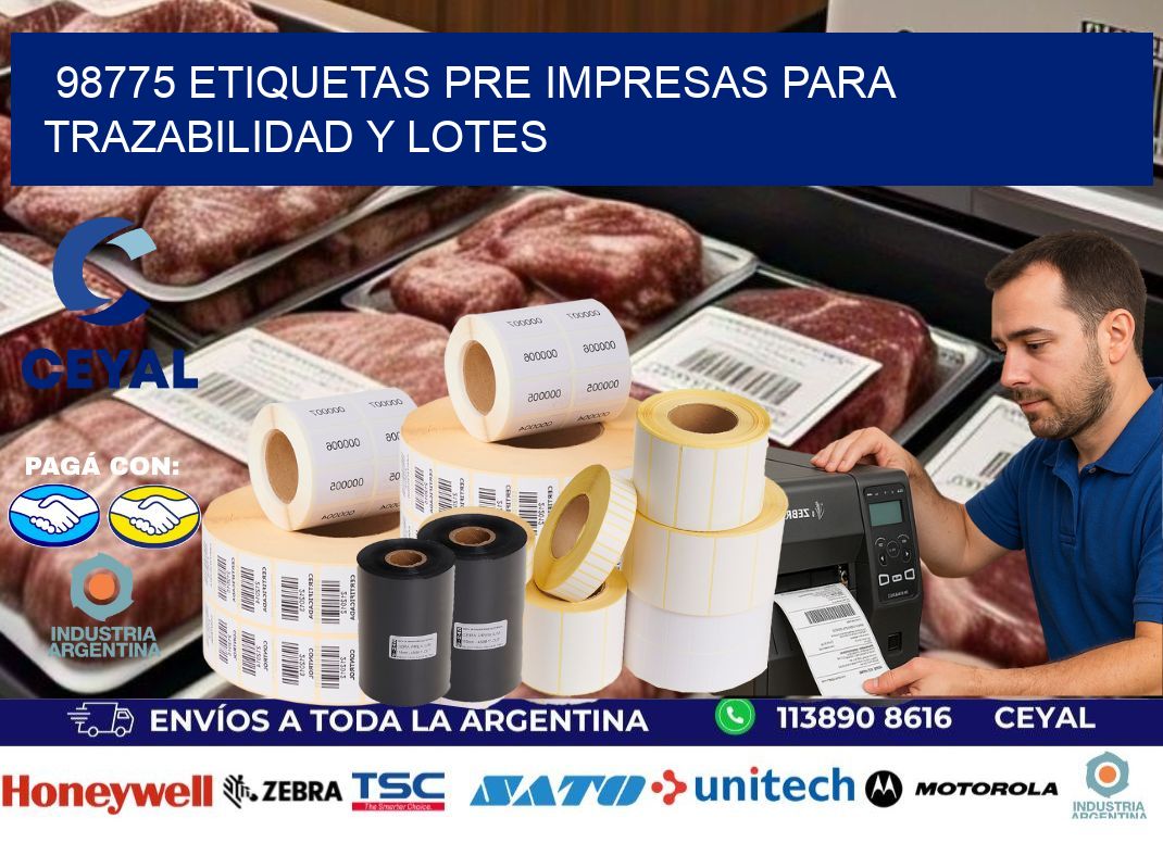 98775 etiquetas pre impresas para trazabilidad y lotes