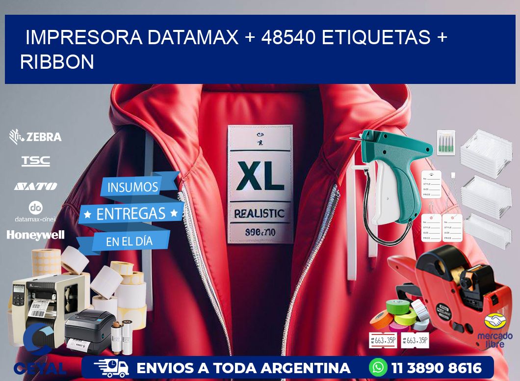 impresora DATAMAX + 48540 etiquetas + ribbon