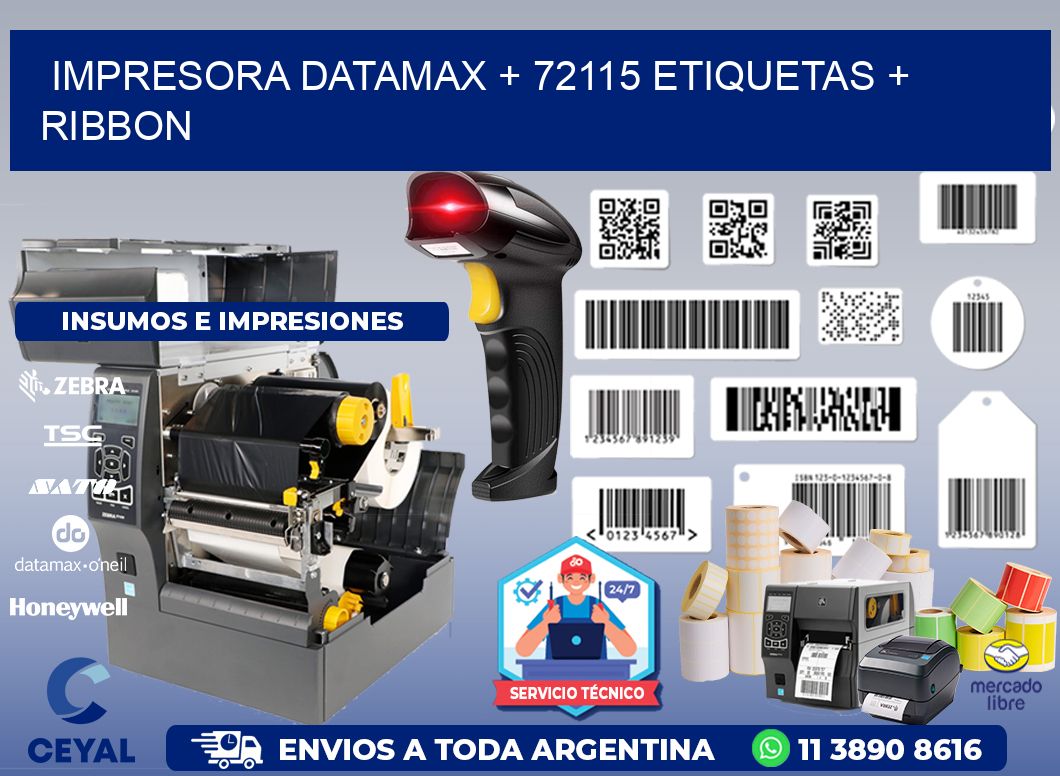 impresora DATAMAX + 72115 etiquetas + ribbon