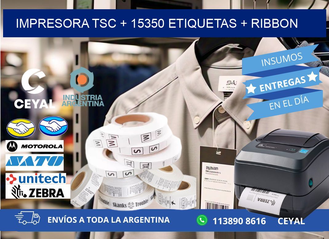 impresora TSC + 15350 etiquetas + ribbon