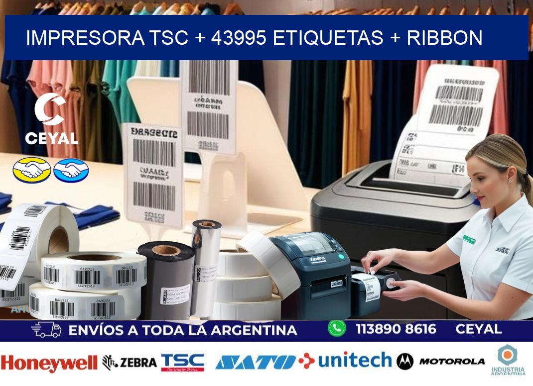 impresora TSC + 43995 etiquetas + ribbon