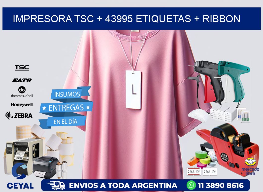 impresora TSC + 43995 etiquetas + ribbon