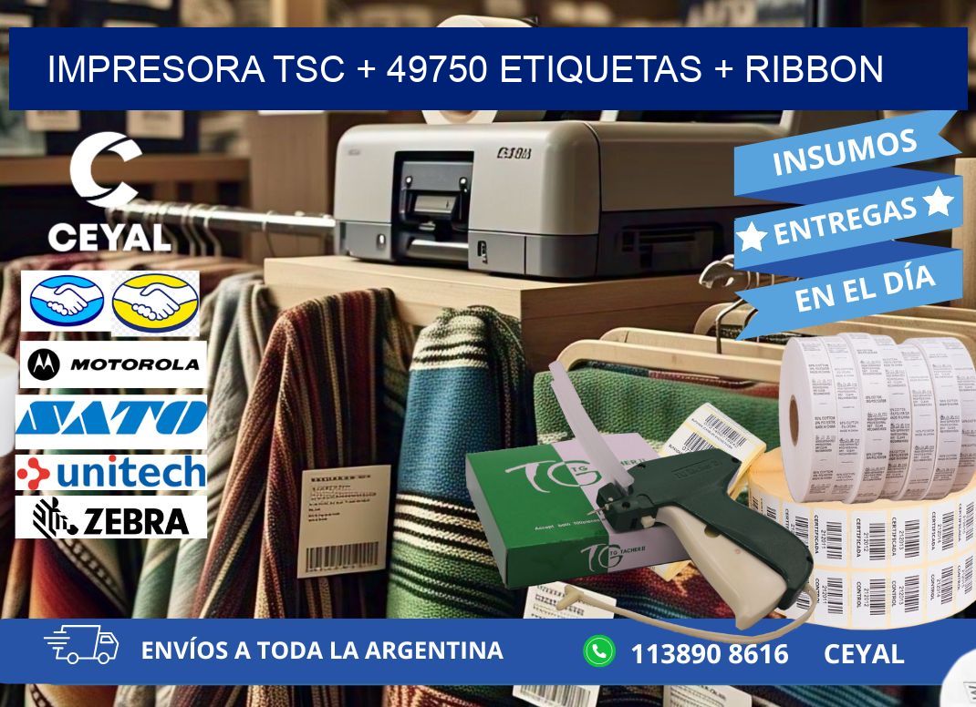 impresora TSC + 49750 etiquetas + ribbon