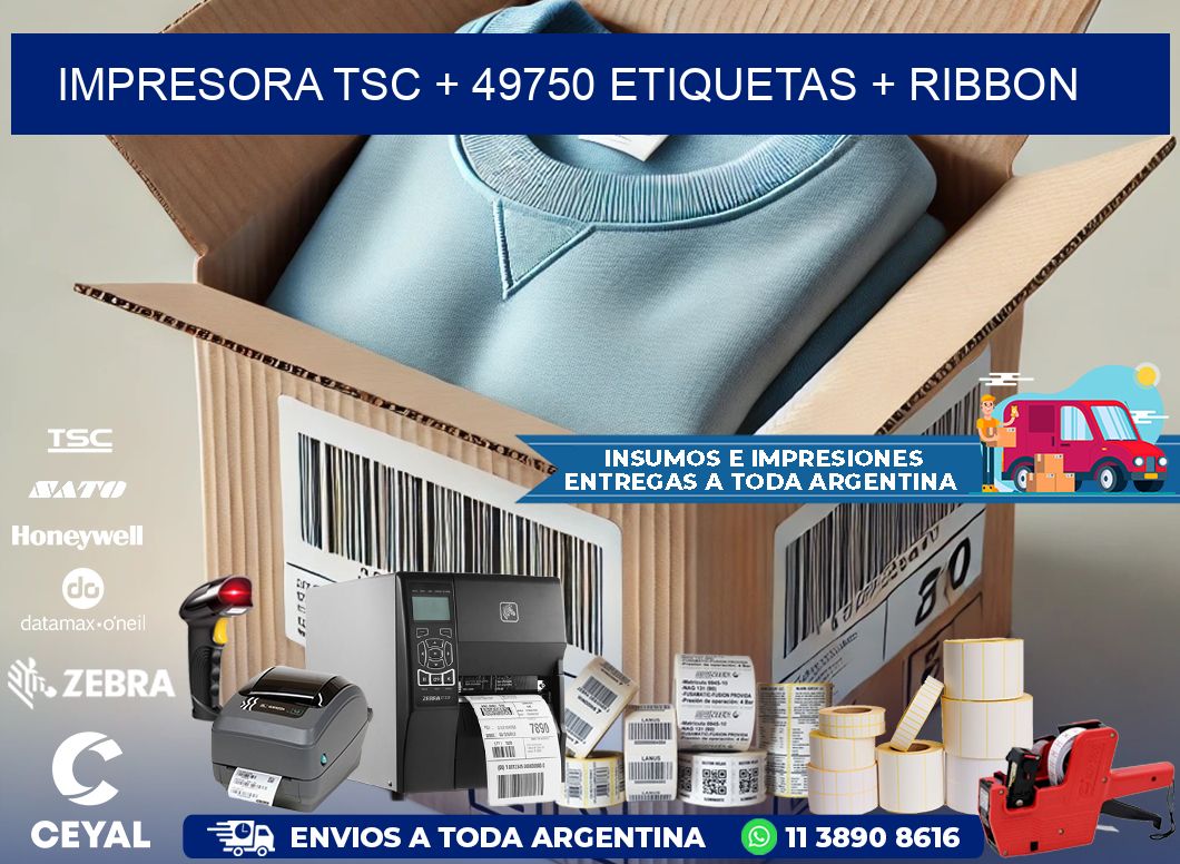 impresora TSC + 49750 etiquetas + ribbon