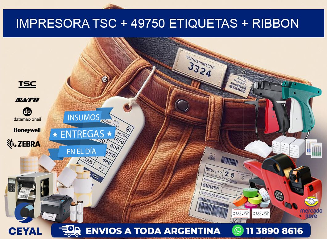 impresora TSC + 49750 etiquetas + ribbon