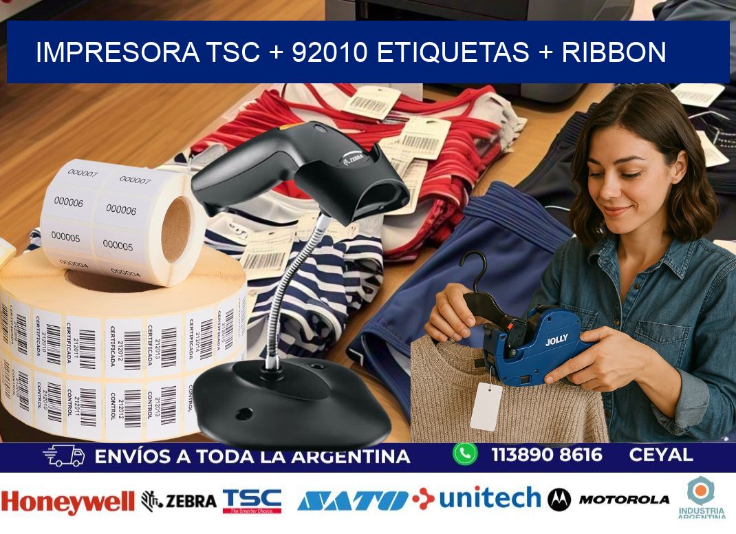 impresora TSC + 92010 etiquetas + ribbon