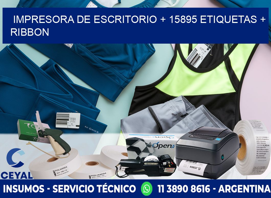 impresora de escritorio + 15895 etiquetas + ribbon
