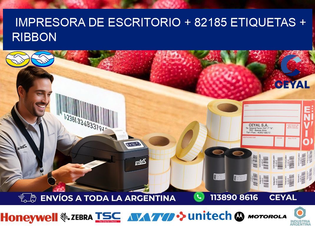 impresora de escritorio + 82185 etiquetas + ribbon