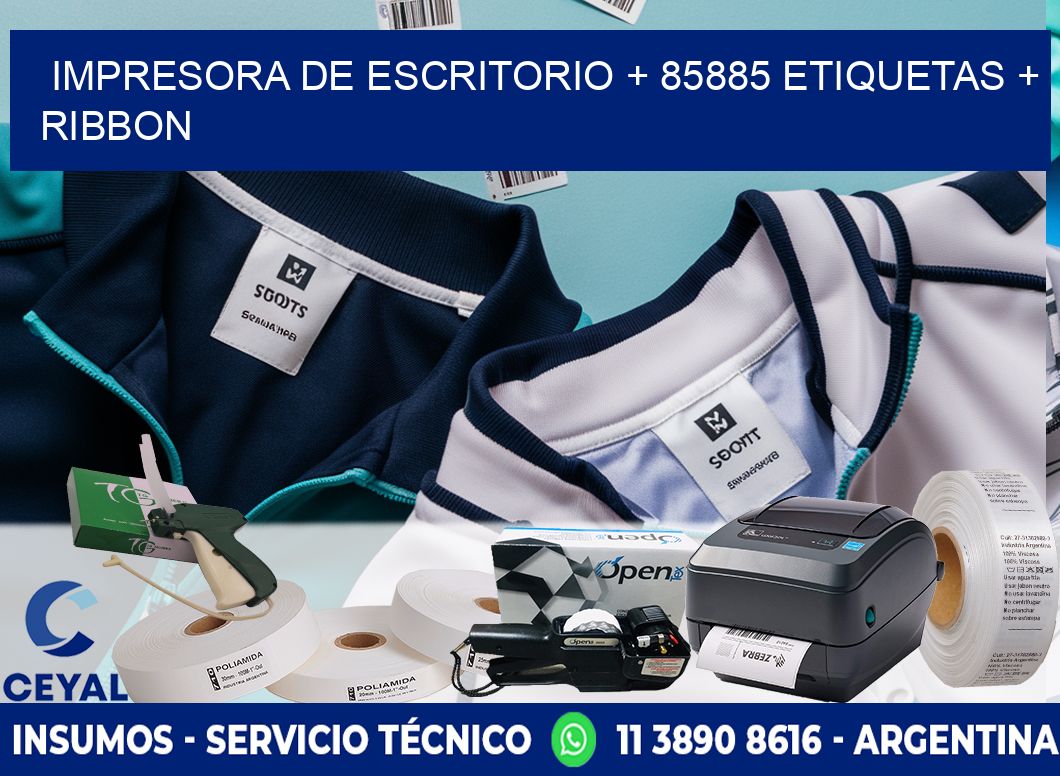 impresora de escritorio + 85885 etiquetas + ribbon