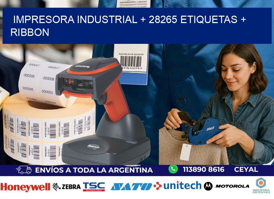 impresora industrial + 28265 etiquetas + ribbon